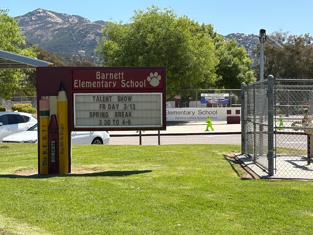 Barnett Elementary School in San Diego Country Estates Ramona CA 92065