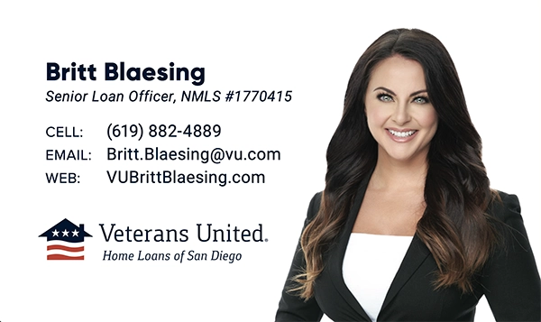 Britt Blaesing Senior Loan Officer at Veterans United Home Loans of San Diego, serving San Diego Country Estates Ramona CA