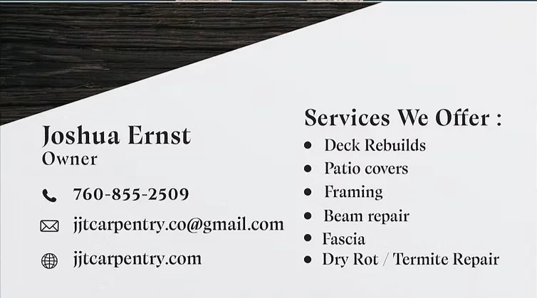 JJT Carpentry and Woodwork deck repair San Diego Country Estates Ramona CA